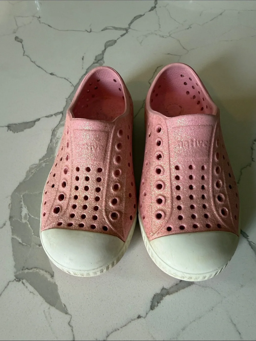 Native Kids Glitter Pink Slip-On Water Shoes